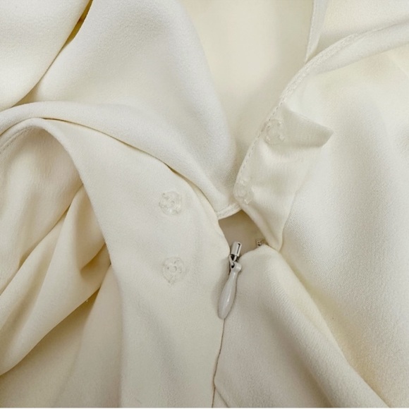 NWT Ralph Lauren Purple Label Cyrene Cape Jumpsuit Ivory Stretch Cady size 12 - Picture 12 of 17